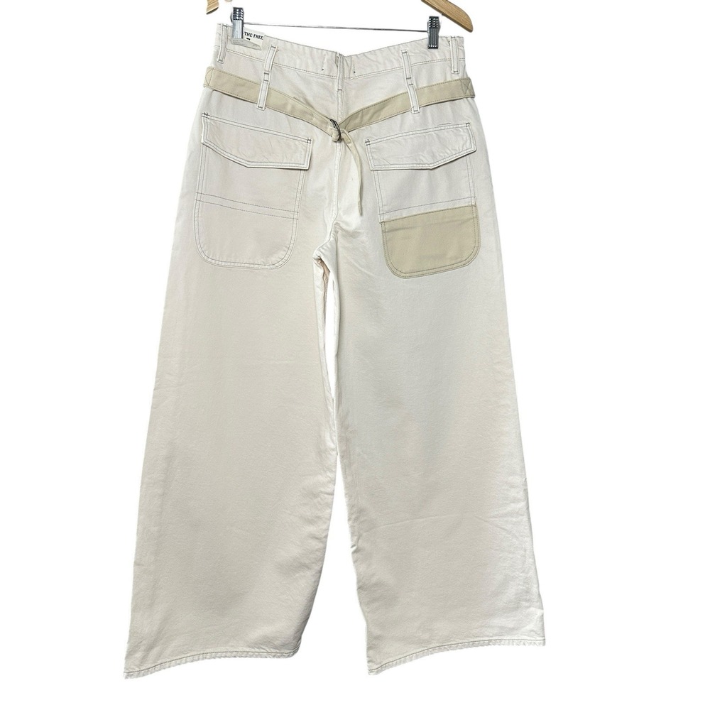 Free People We The Free Waterfalls Baggy Wide Leg Pants 30 Cream Utility Y2K - Picture 7 of 16